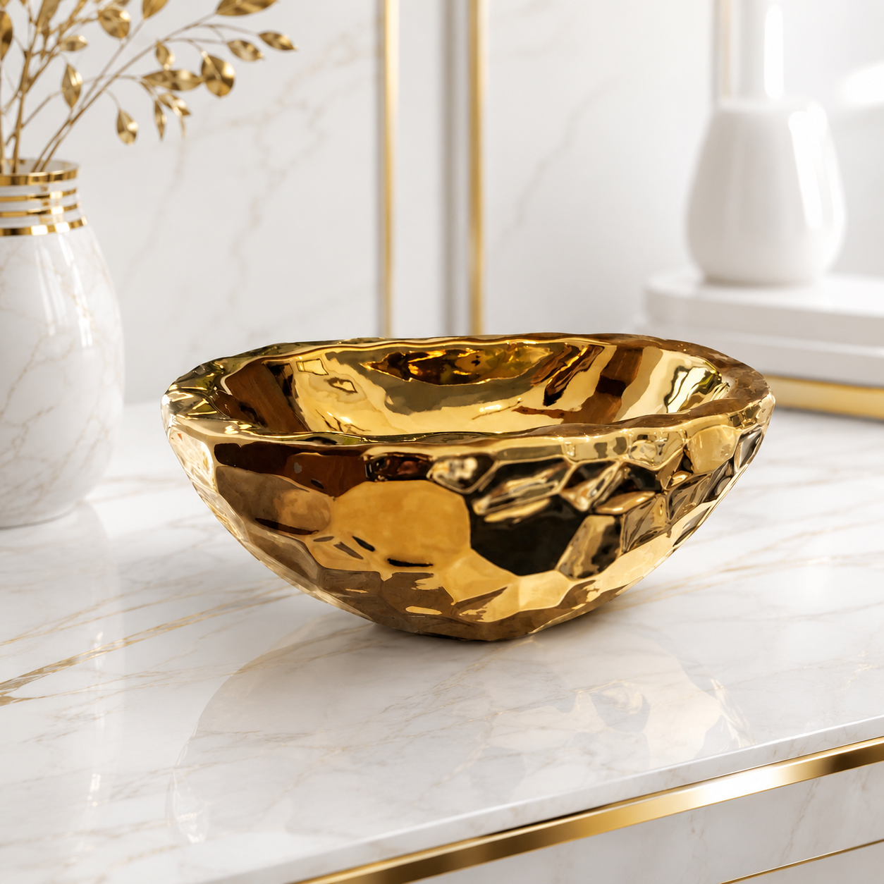 Gold Ceramic Deco Bowl