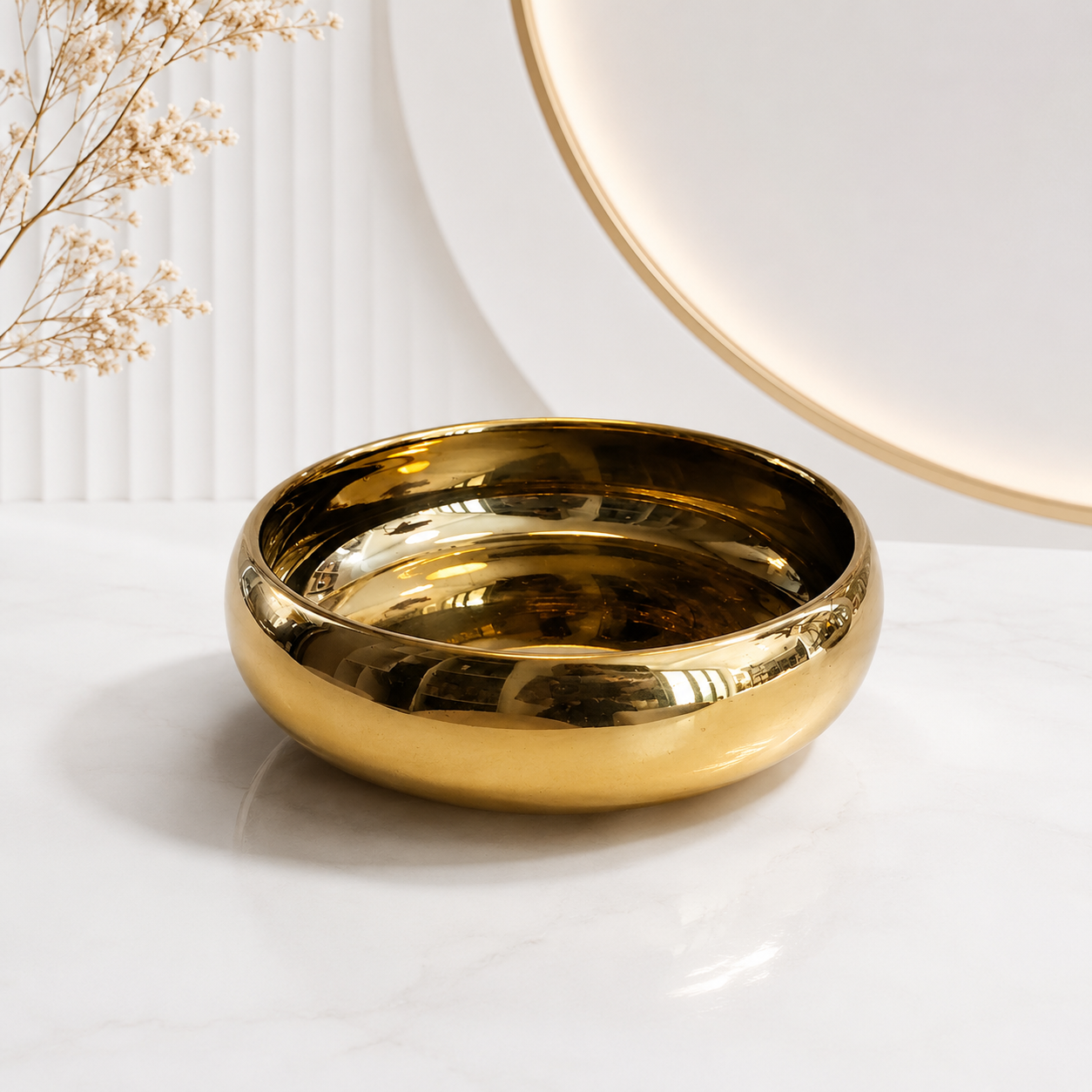 DECORA Ceramic Gold Bowl – Elegant Decorative Bowl